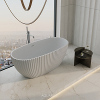 Bijou Freestanding Fluted Stone Bath 1550mm